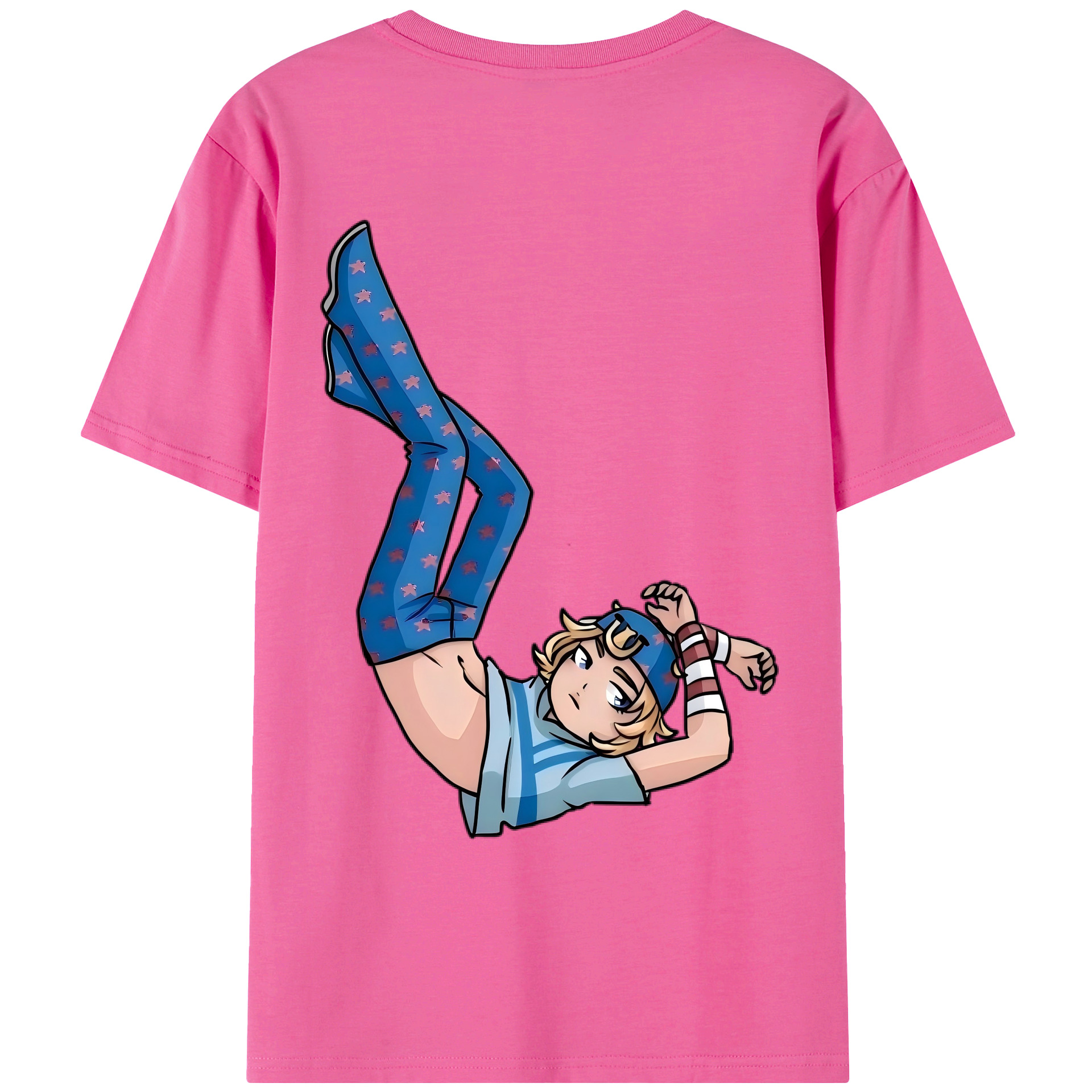 （画像用） ジョジョの奇妙な冒険 グイード?ミスタ JoJo's Bizarre Adventure Guido Mista レディース半袖Tシャツ(バックプリント)